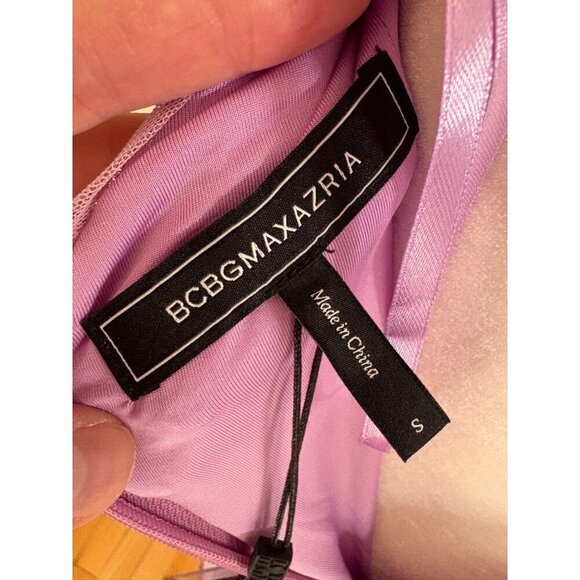 BCBGMAXAZRIA NWT Purple Sequin Cowl Neck Mini Party Dress Size Small Homecoming - Picture 8 of 14